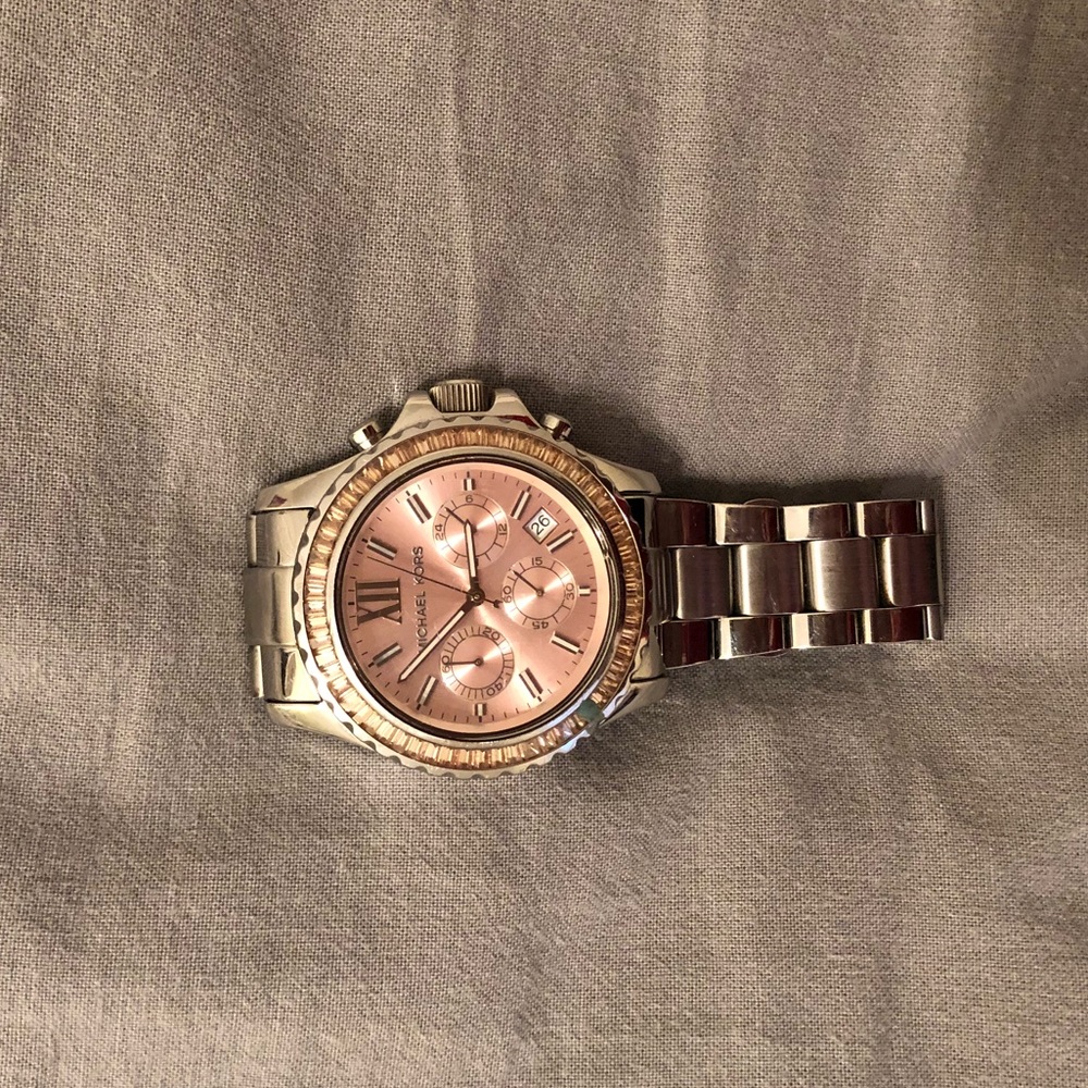 Michael Kors Silver and Rose Watch